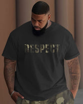 Men's Large Respect Camouflage Street Hip-Hop Casual Two-Piece Set